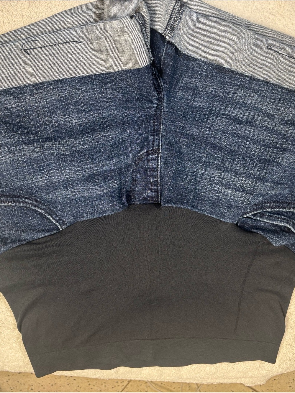 SO Dark Blue Denim Jeggings with Black Stretch Panel